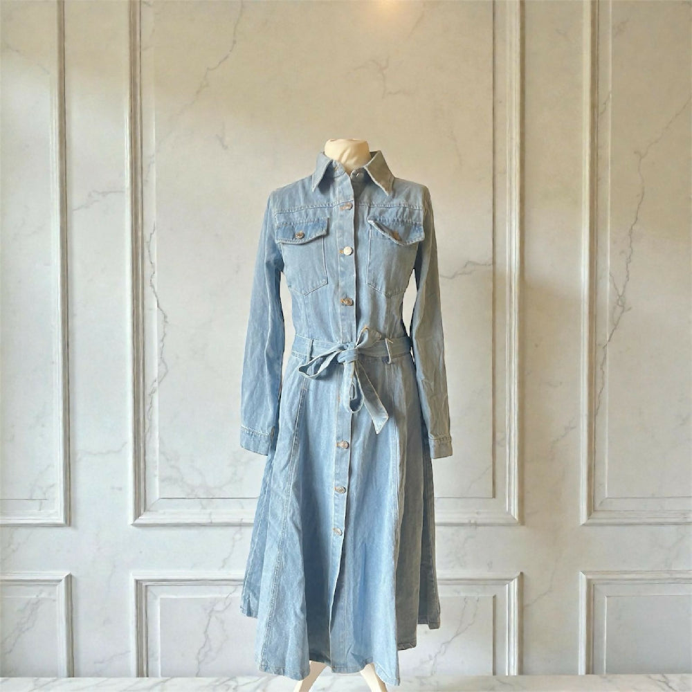 Jeanshemd Maxikleid