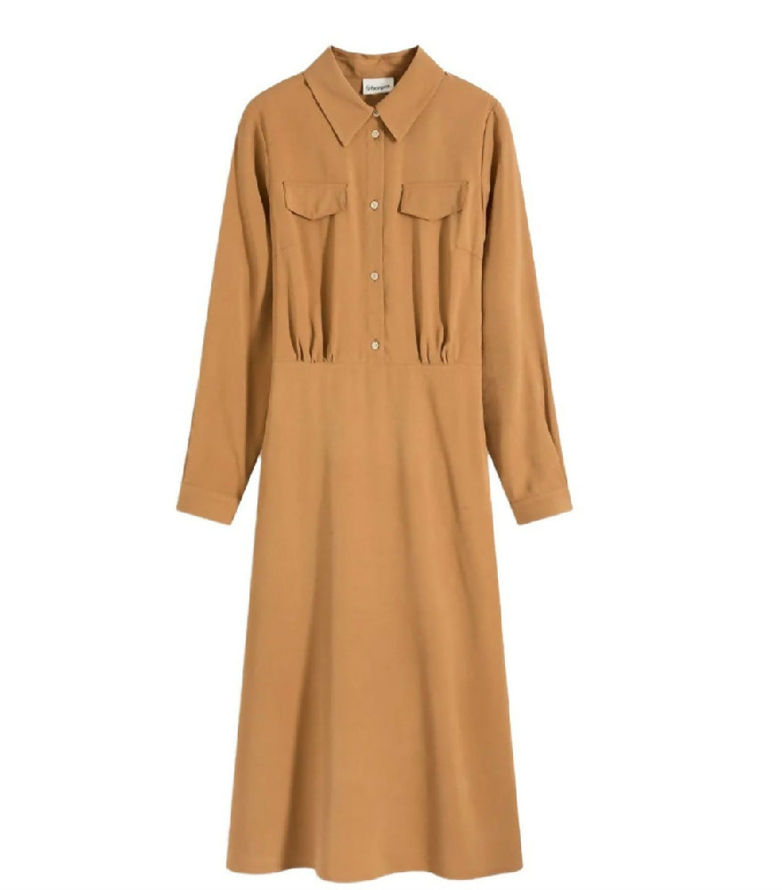 Klassische Damen Hemdblusenkleid aus Viskose