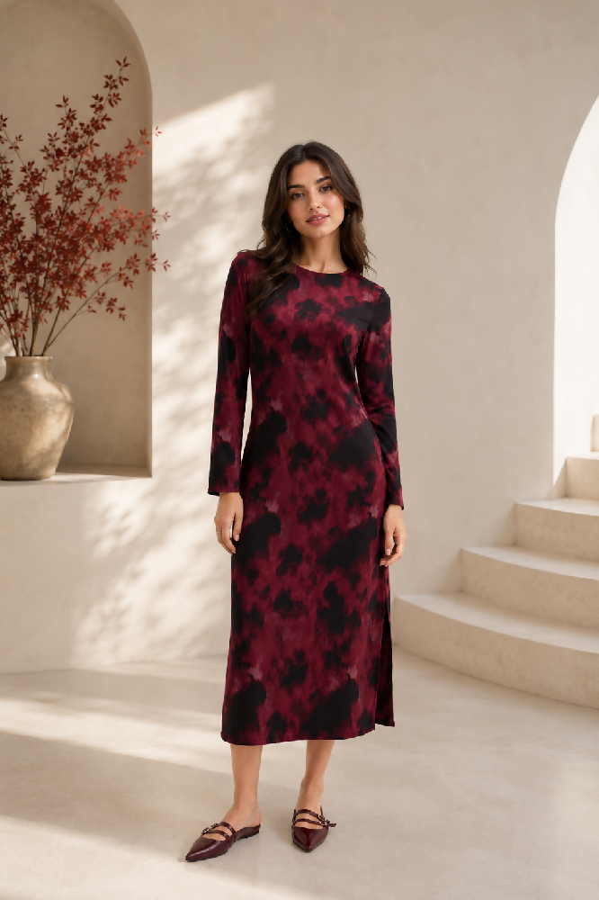 Feminies Damen Midi Kleid