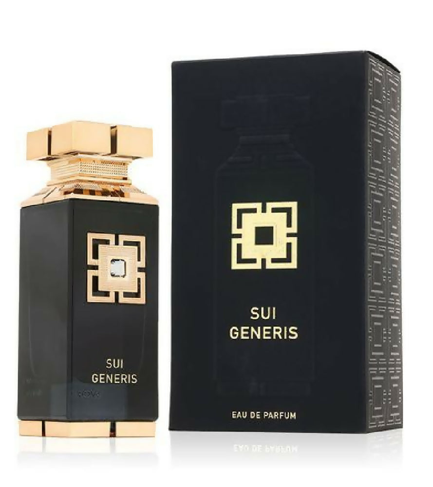 Fragrance World Sui Generis Herren Eau de Parfum mit aromatischer Frische und holziger Note Körper-Duft Parfüm 100ml Schwarz/Gold