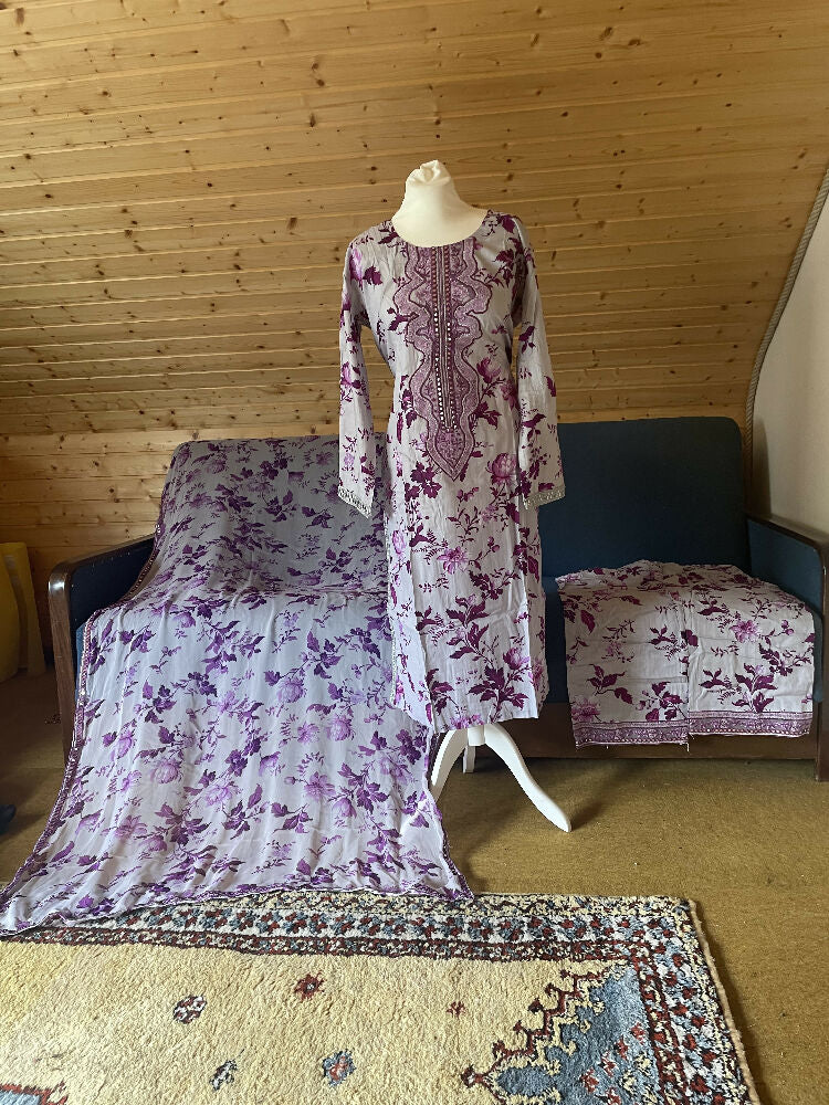 Soft Malayi Lawn with Mirror Work Sharfi Qameez With Plazo