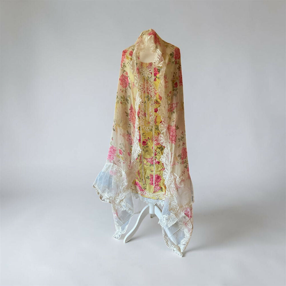 Lawn embrodet Net Duppata