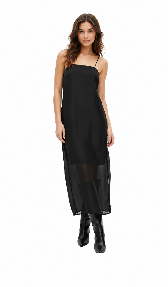 Damen Maxikleid mit Spaghettiträgern Ausge-Kleid ärmellosh