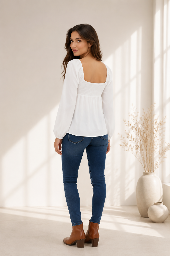 Modische Bluse mit V-Ausschnitt