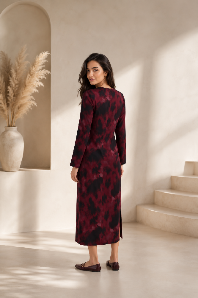 Feminies Damen Midi Kleid