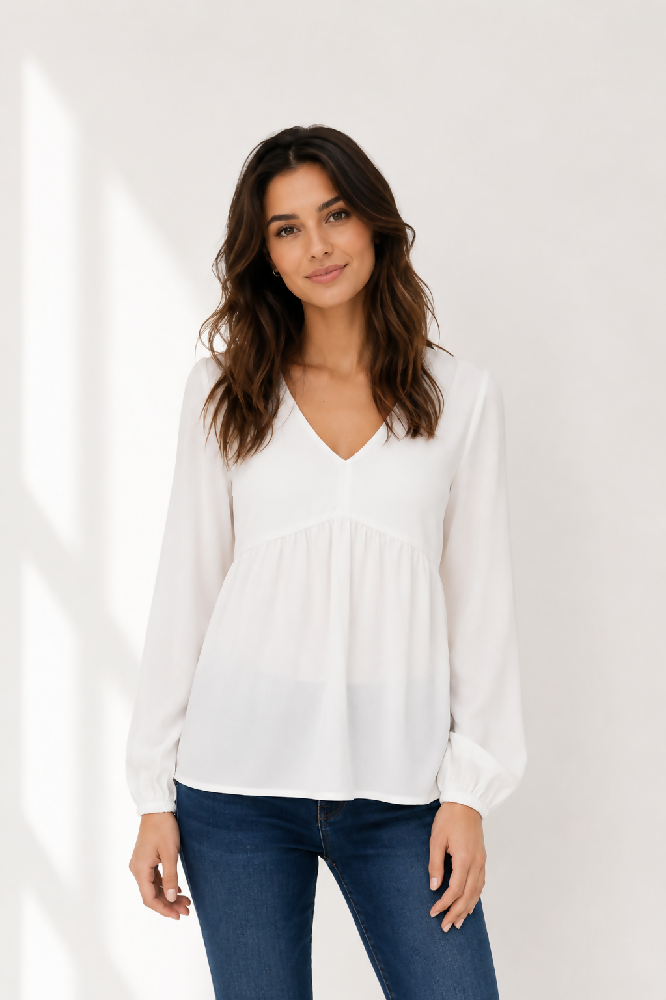 Modische Bluse mit V-Ausschnitt