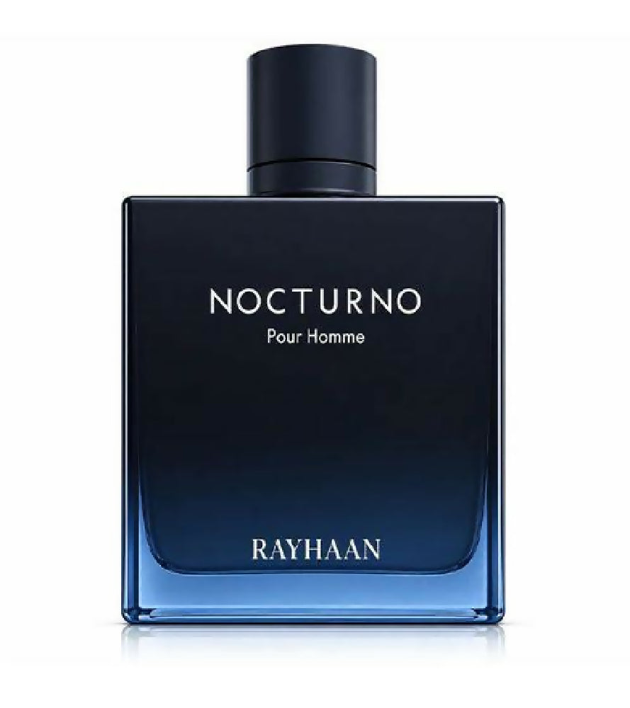 Rayhaan Nocturno Herren Eau de Parfum holzig-ambriger Duft mit Sandelholz und Amber Parfüm 100ml Schwarz