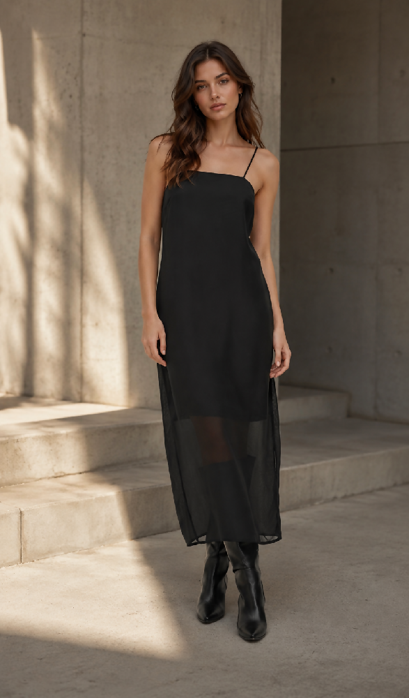 Damen Maxikleid mit Spaghettiträgern Ausge-Kleid ärmellosh