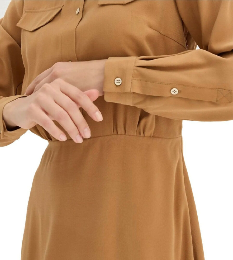 Klassische Damen Hemdblusenkleid aus Viskose