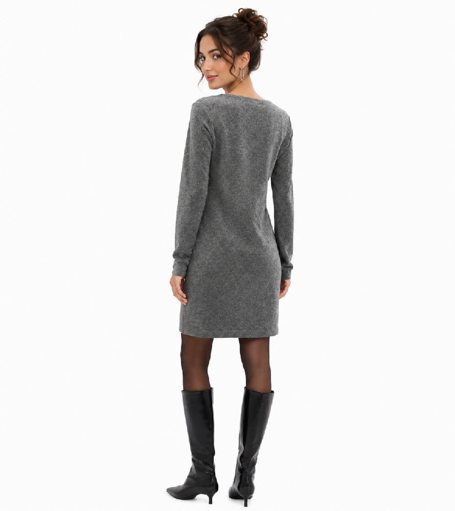Modisches Damen Minikleid mit Schleifendetail in Glitzeroptik Ausgeh-Kleid 946548 Silber/Schwarz