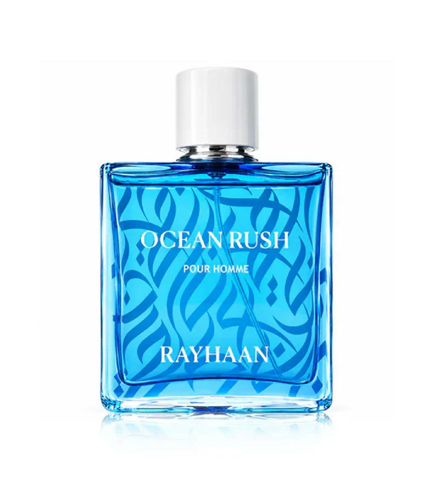 Rayhaan Ocean Rush Herren Eau de Parfum frisch-aquatischer Körper-Duft Parfüm 100ml Blau