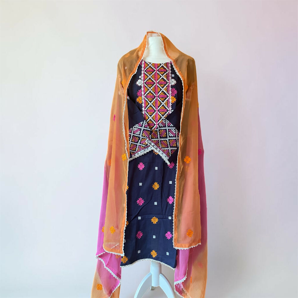 Cotton Sindhi Cadual Suit with Karhai