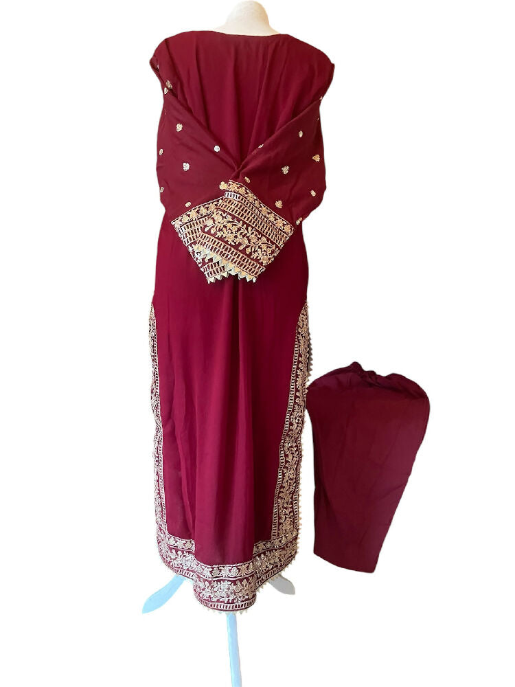 Pure shifon Hand Gotta Work Farshi qameez Fashion 2026